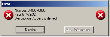 Access denied dialog box