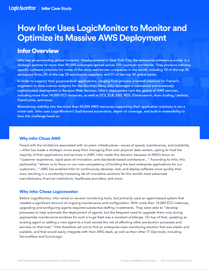 How Infor Uses LogicMonitor To Monitor And Optimize Its Massive AWS ...