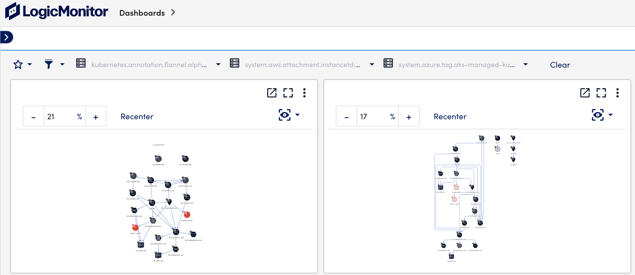 View Edge Status Map widget on the Dashboard