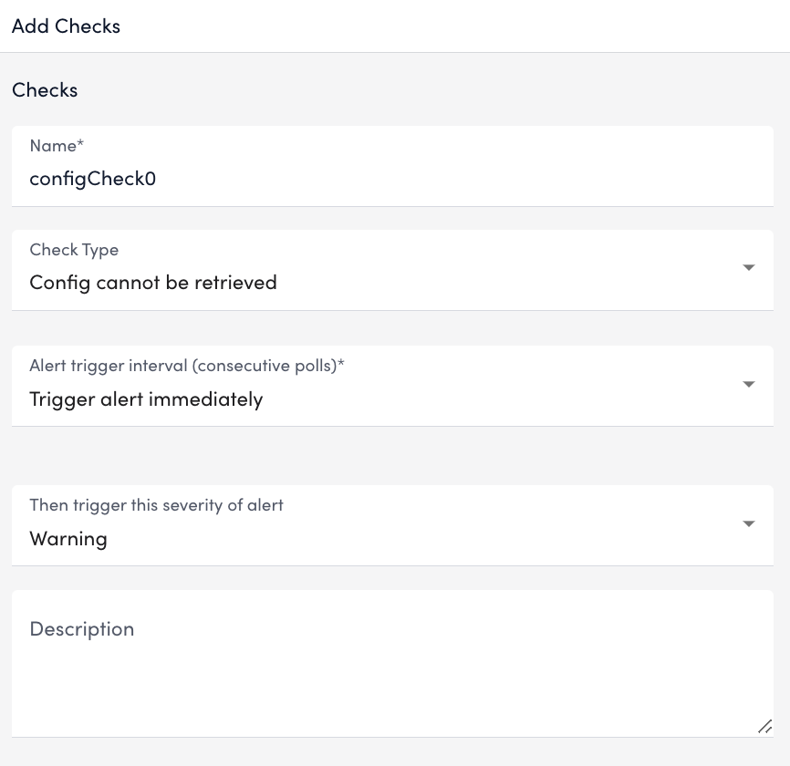 Adding Config Checks