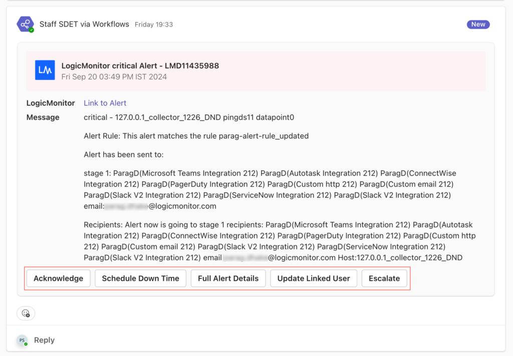 MS Teams Channel integration with LM