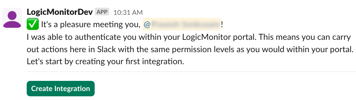 Installation and Configuration from Slack - Create integration