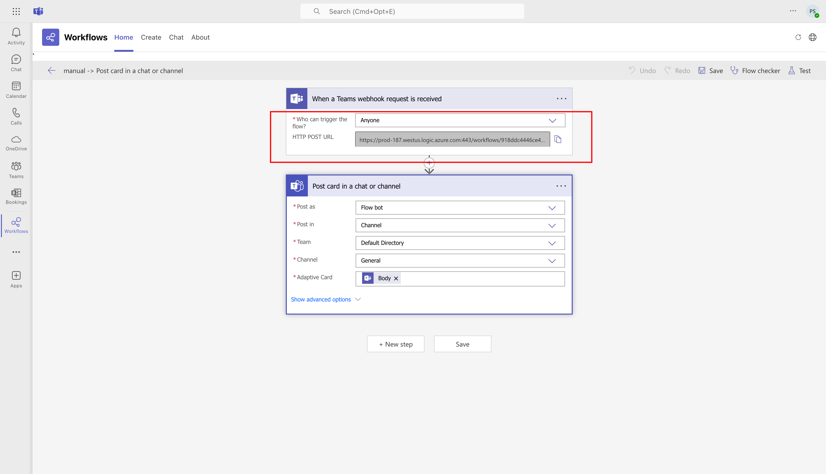 MSTeams Workflow URL