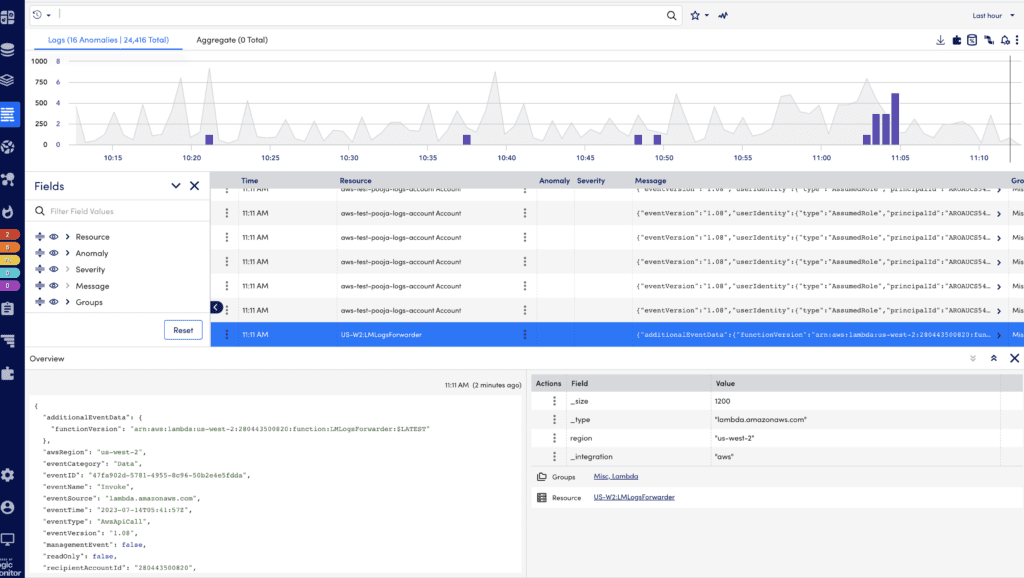 LM Logs page