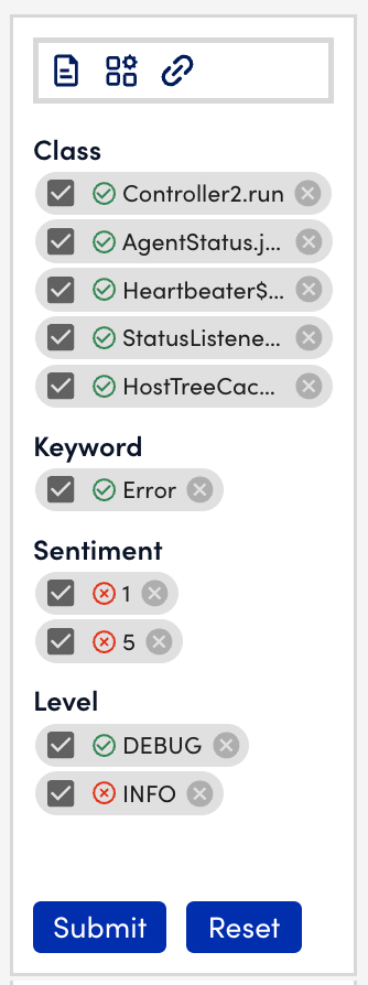 log analysis filter option